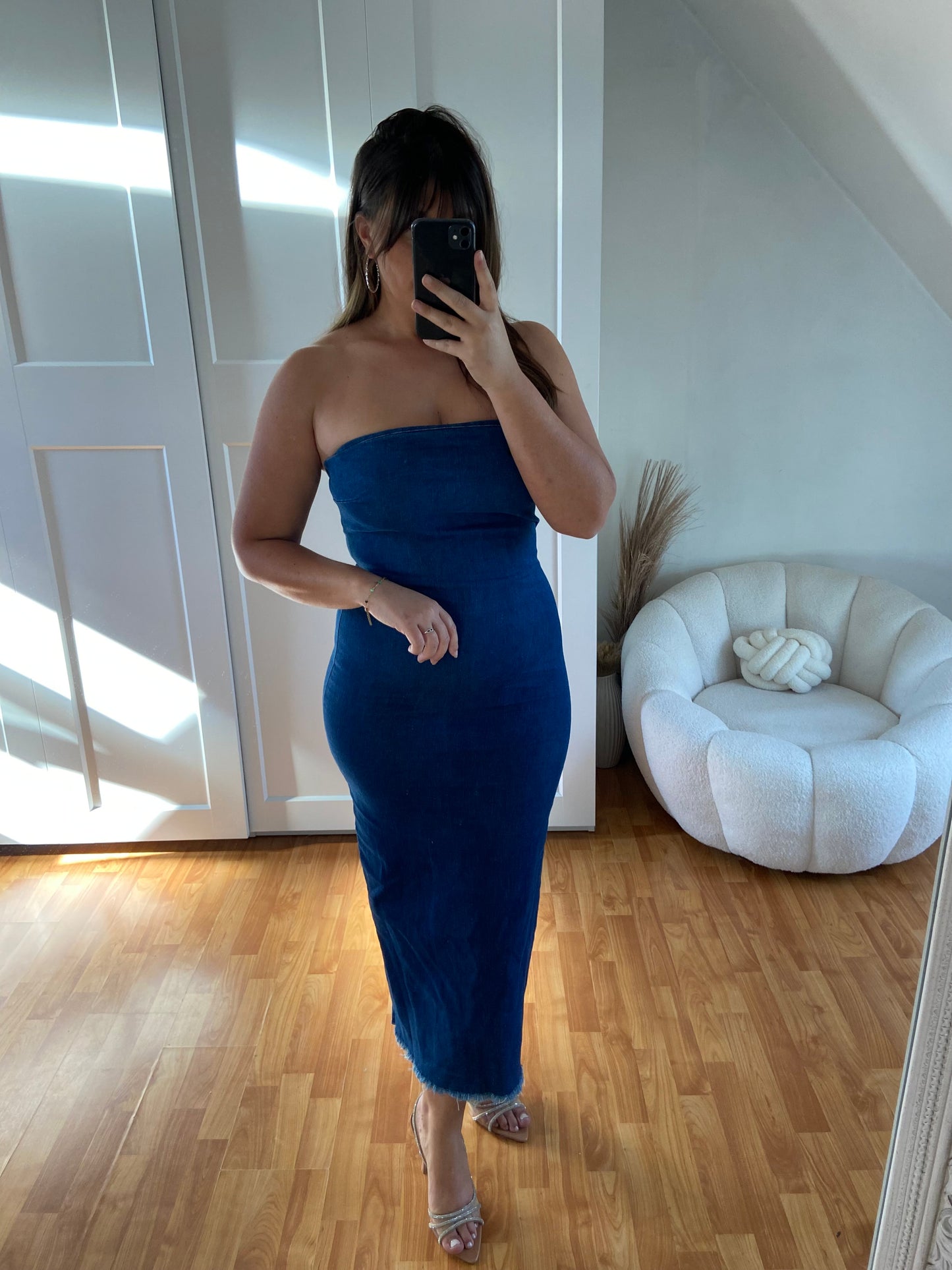 Robe bustier jeans | Bleu foncé | JENY |