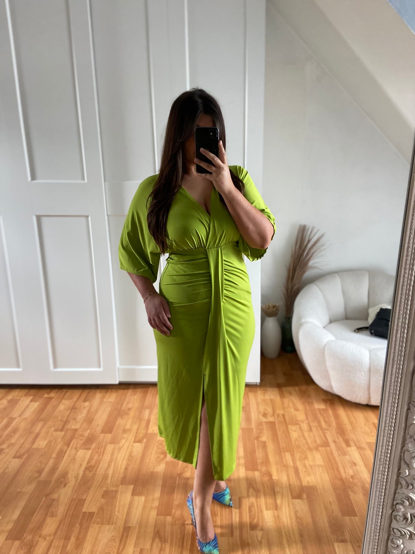 Robe fendu drapée | MELIANIA | Anis