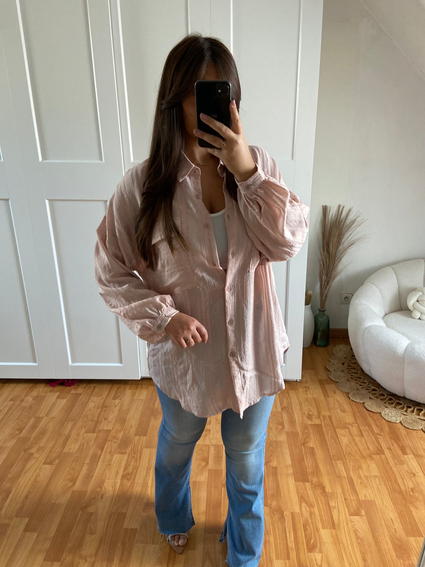 Chemise longue oversize | Rose | FANY