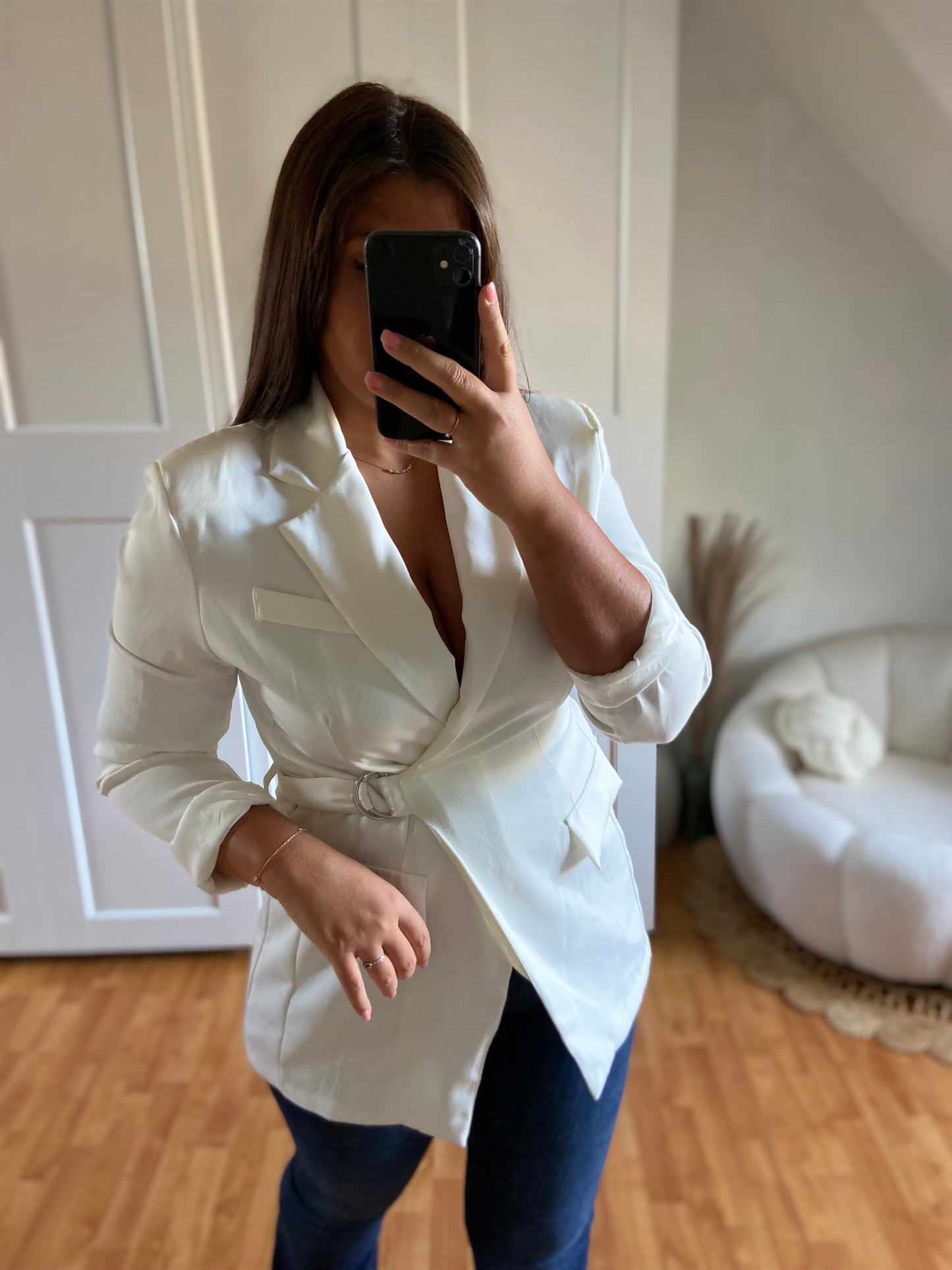 Veste Blazer | Blanc | EMY