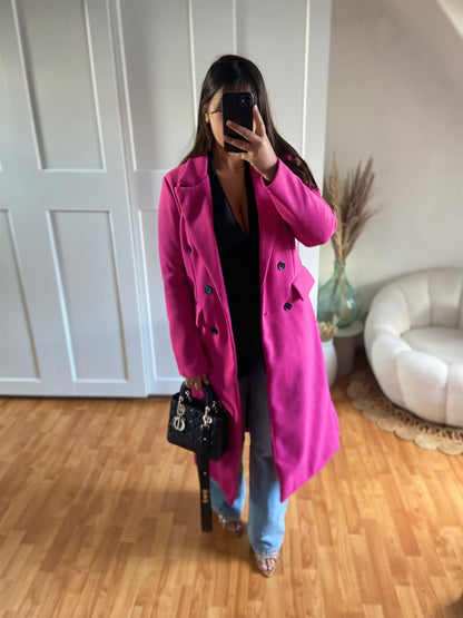 Manteau trench Fushia GINA1