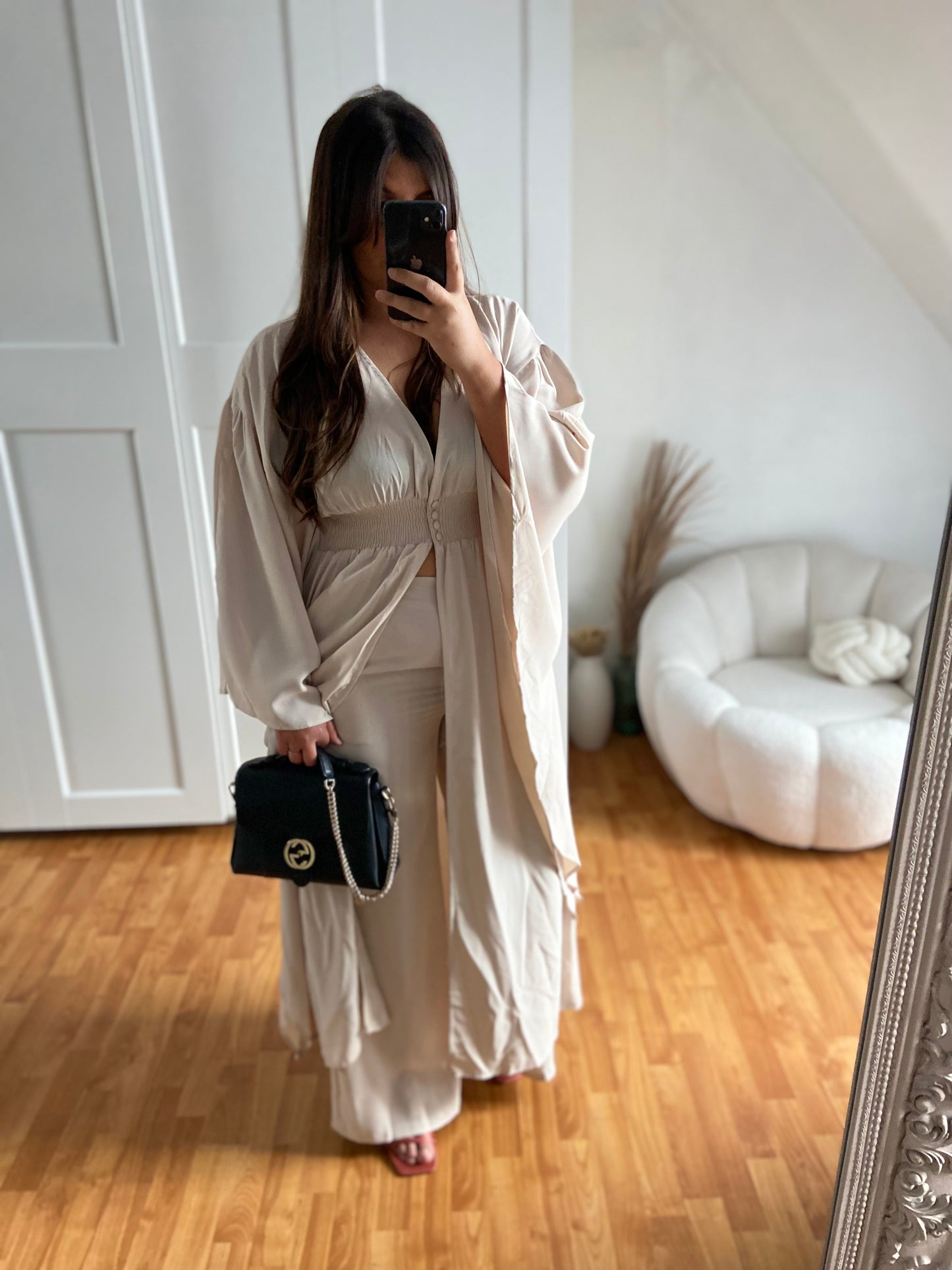 Ensemble kimono papillon + Palazzo | FLYY | Beige