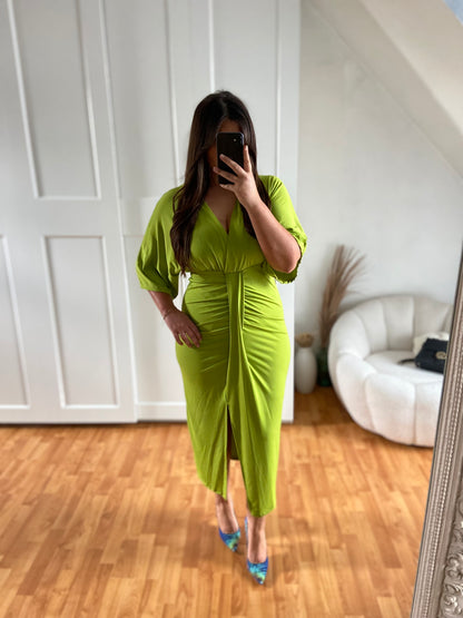 Robe fendu drapée | MELIANIA | Anis