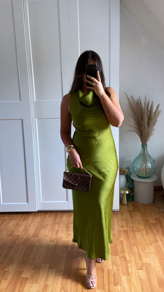 { Premium } Robe col benitier | Vert | SOLEIA