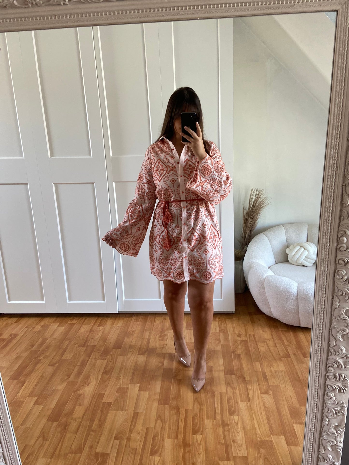 Robe manche evasée | Orange | LEA