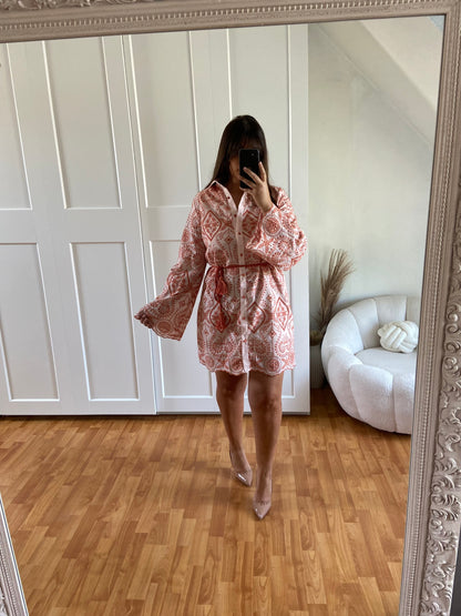 Robe manche evasée | Orange | LEA