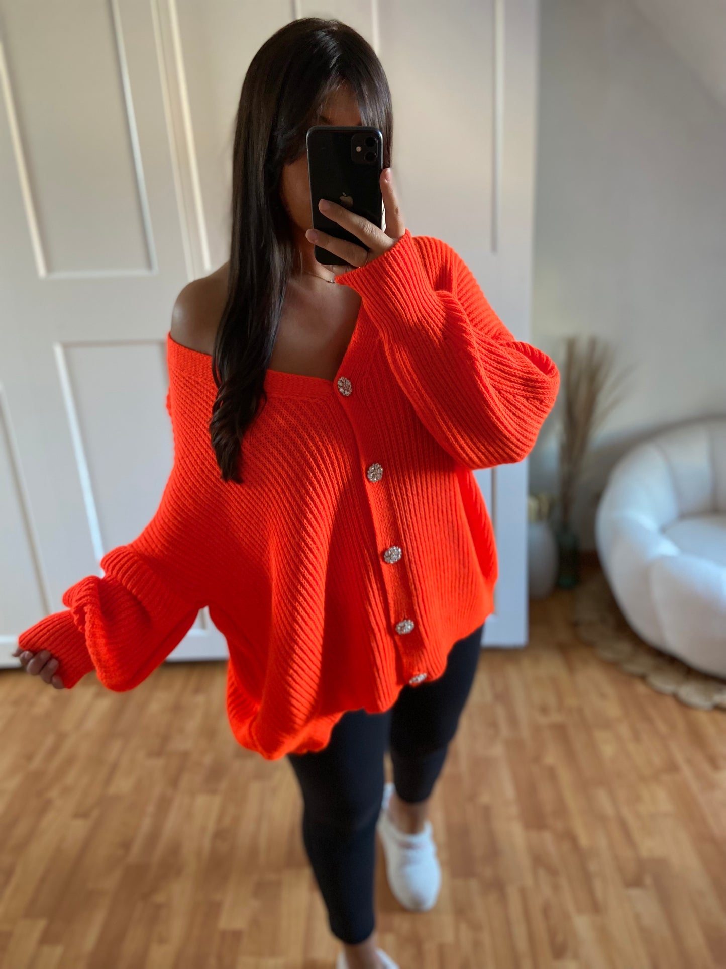 Gilet bijoux strass | Orange | SABRINE