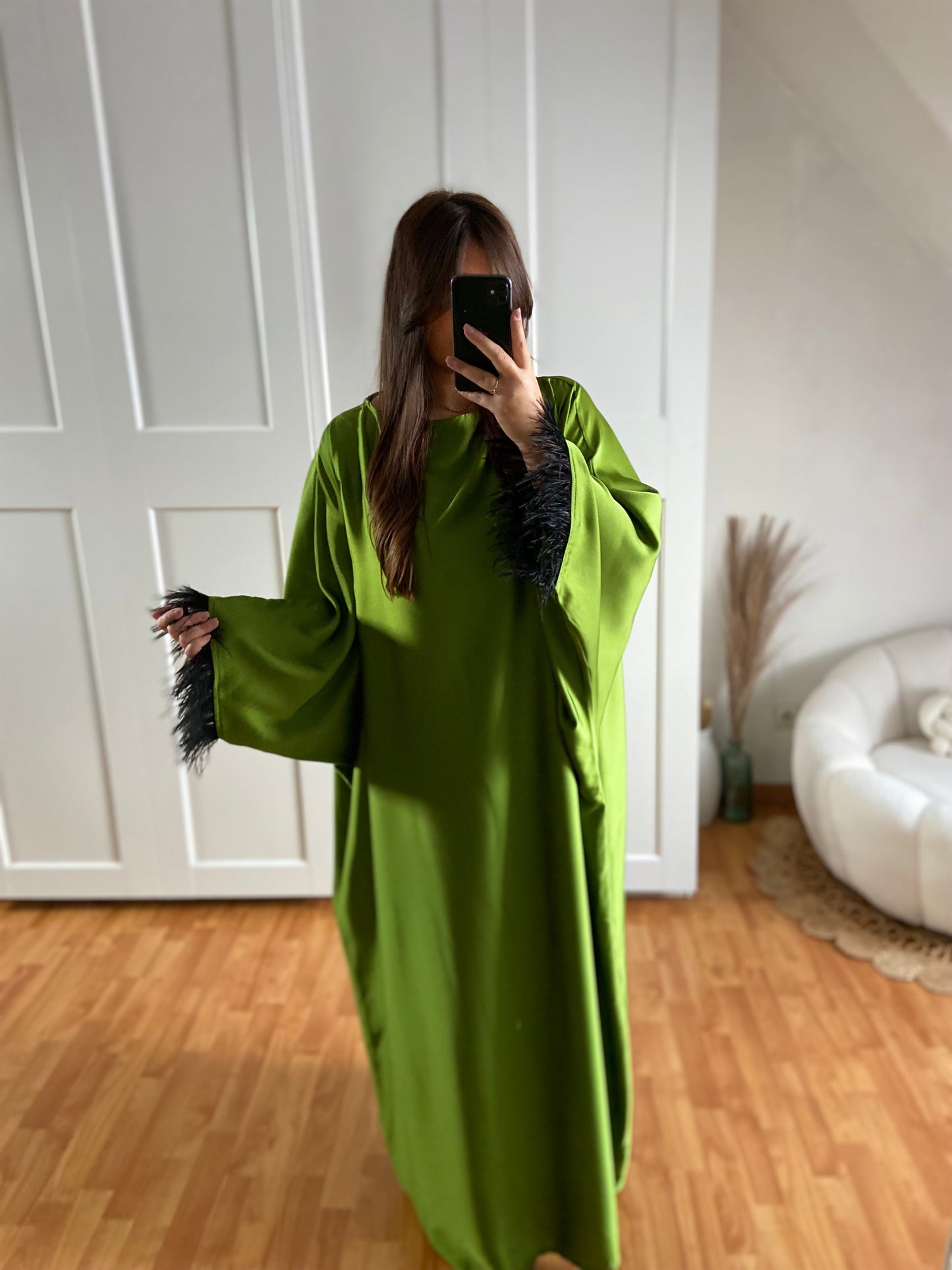 Abaya plume | Olive | JADE