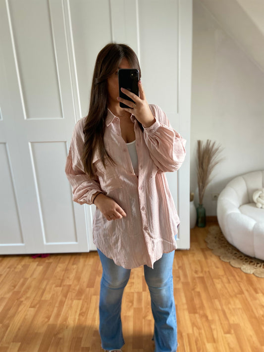 Chemise longue oversize | Rose | FANY