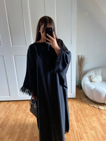 Abaya plume | Noir | JADE