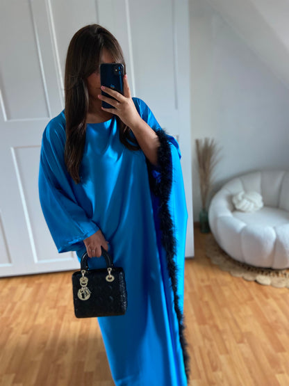 Abaya plume | Bleu | MIYAR