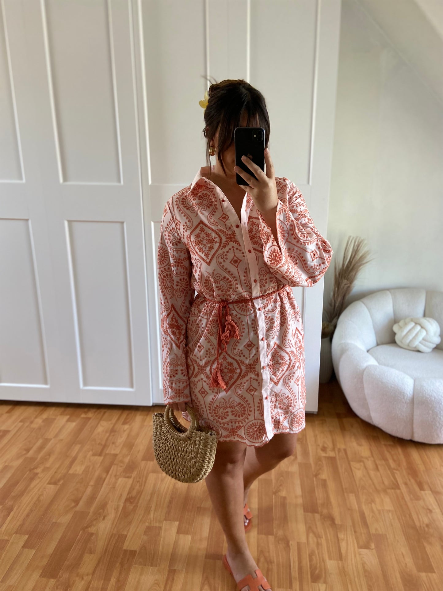 Robe manche evasée | Orange | LEA