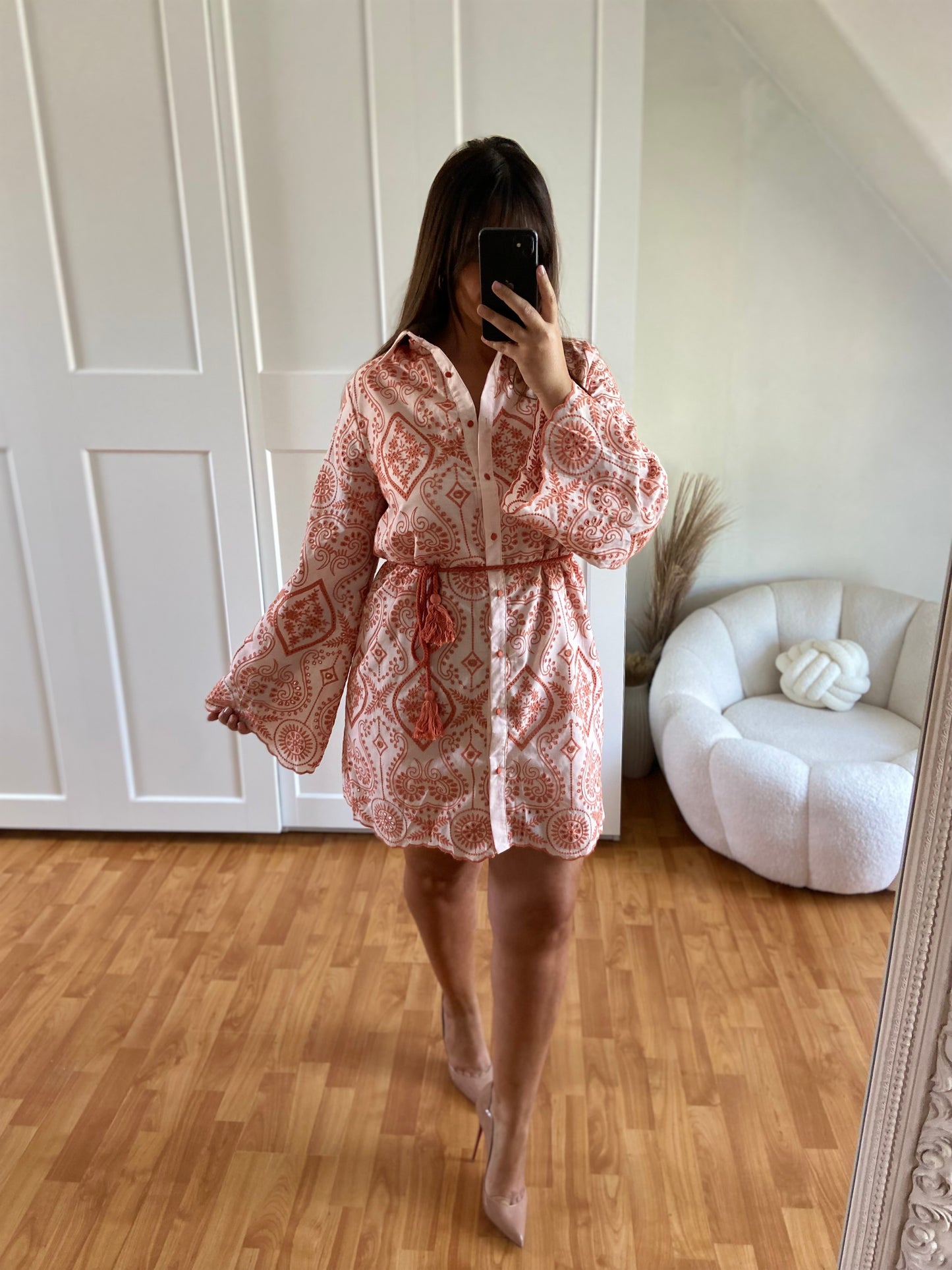 Robe manche evasée | Orange | LEA