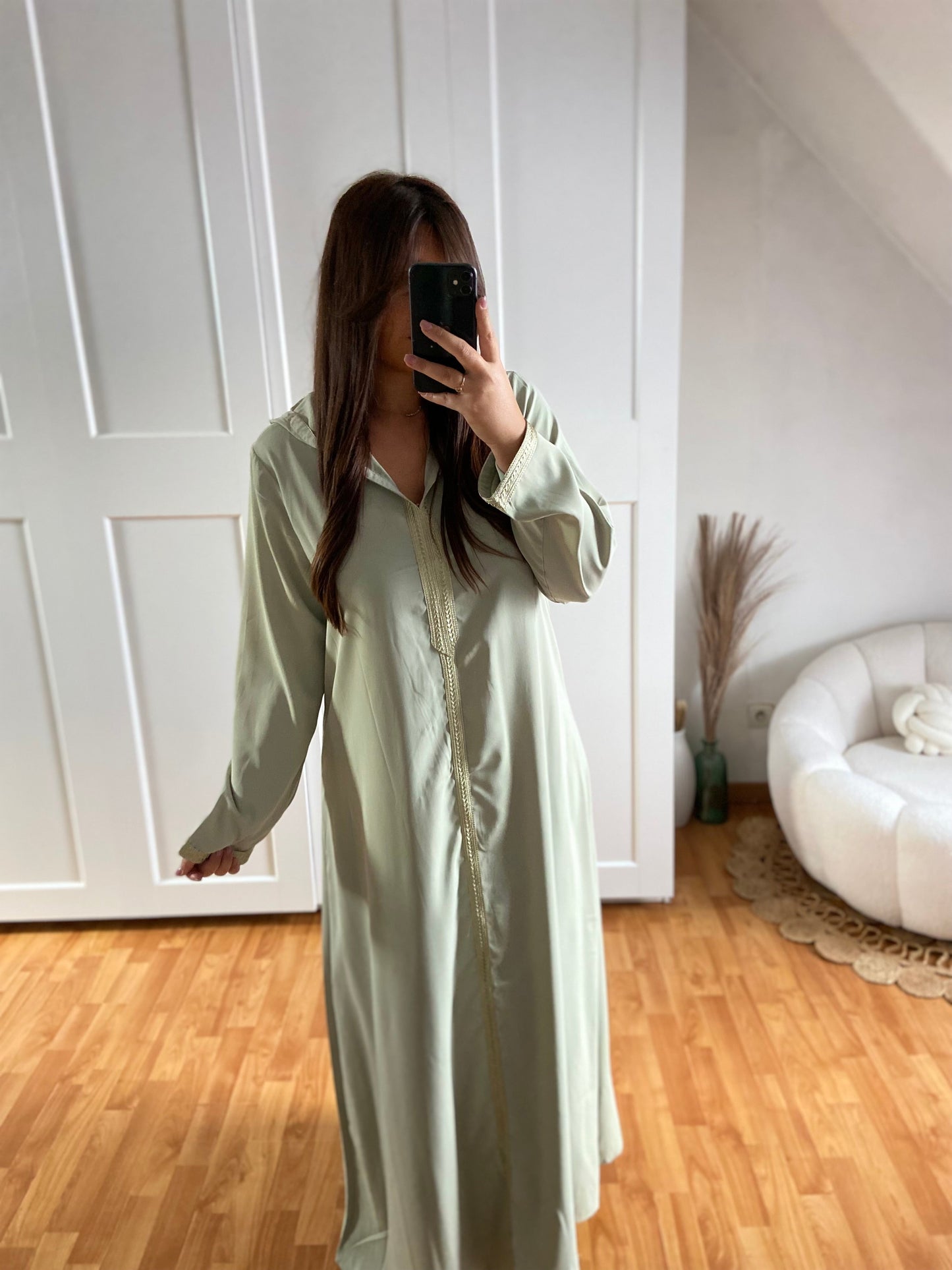 Abaya avec capuche | Vert clair | ORIENT