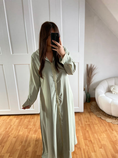 Abaya avec capuche | Vert clair | ORIENT