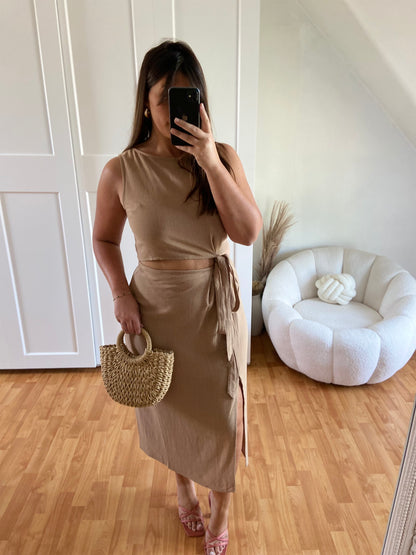 Robe 2 pièces lin | Beige | SIA