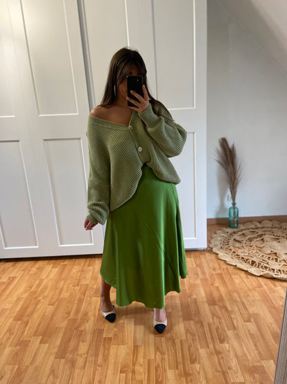 Gilet bijoux strass | Vert olive | SABRINE