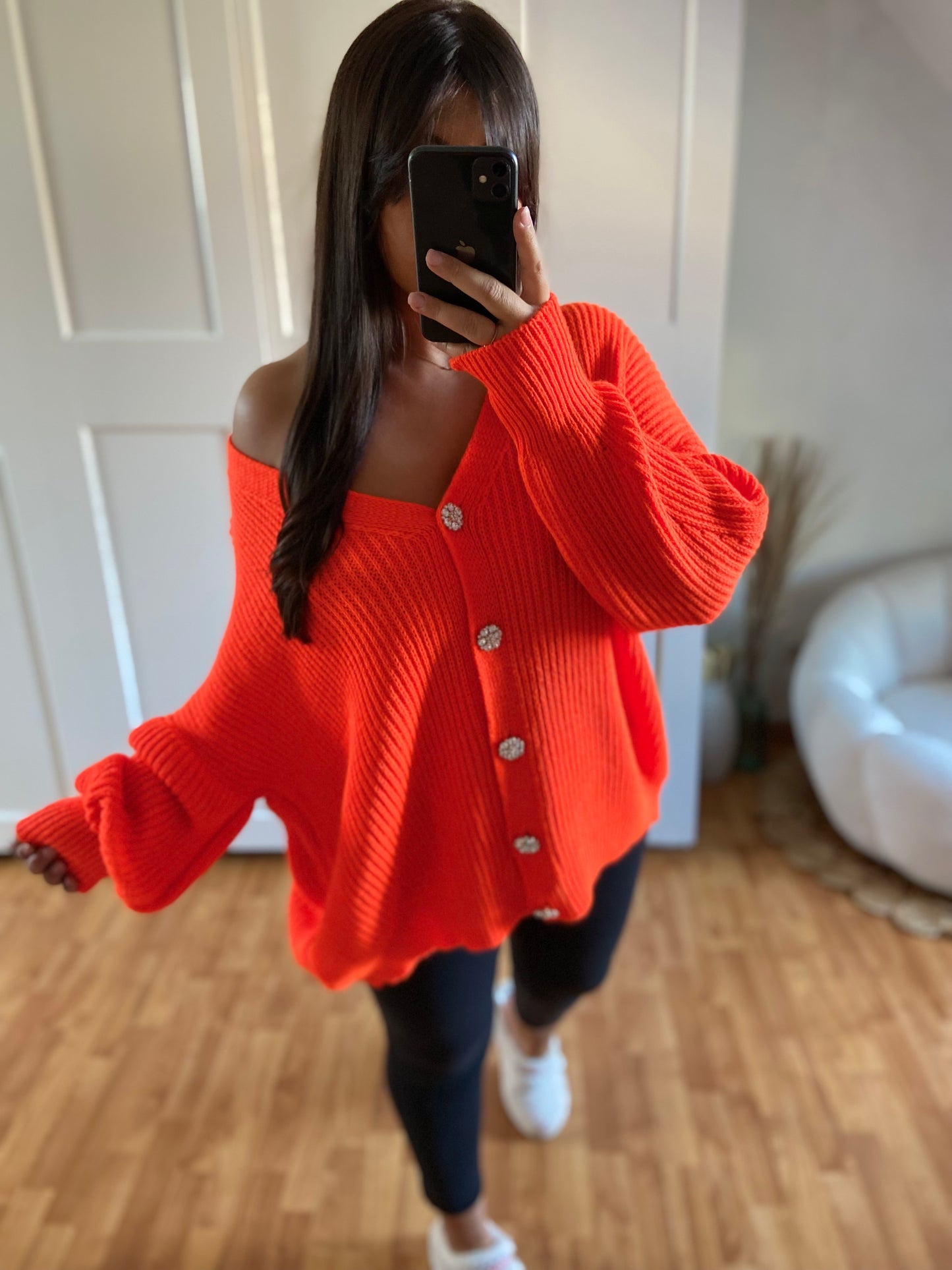 Gilet bijoux strass | Orange | SABRINE