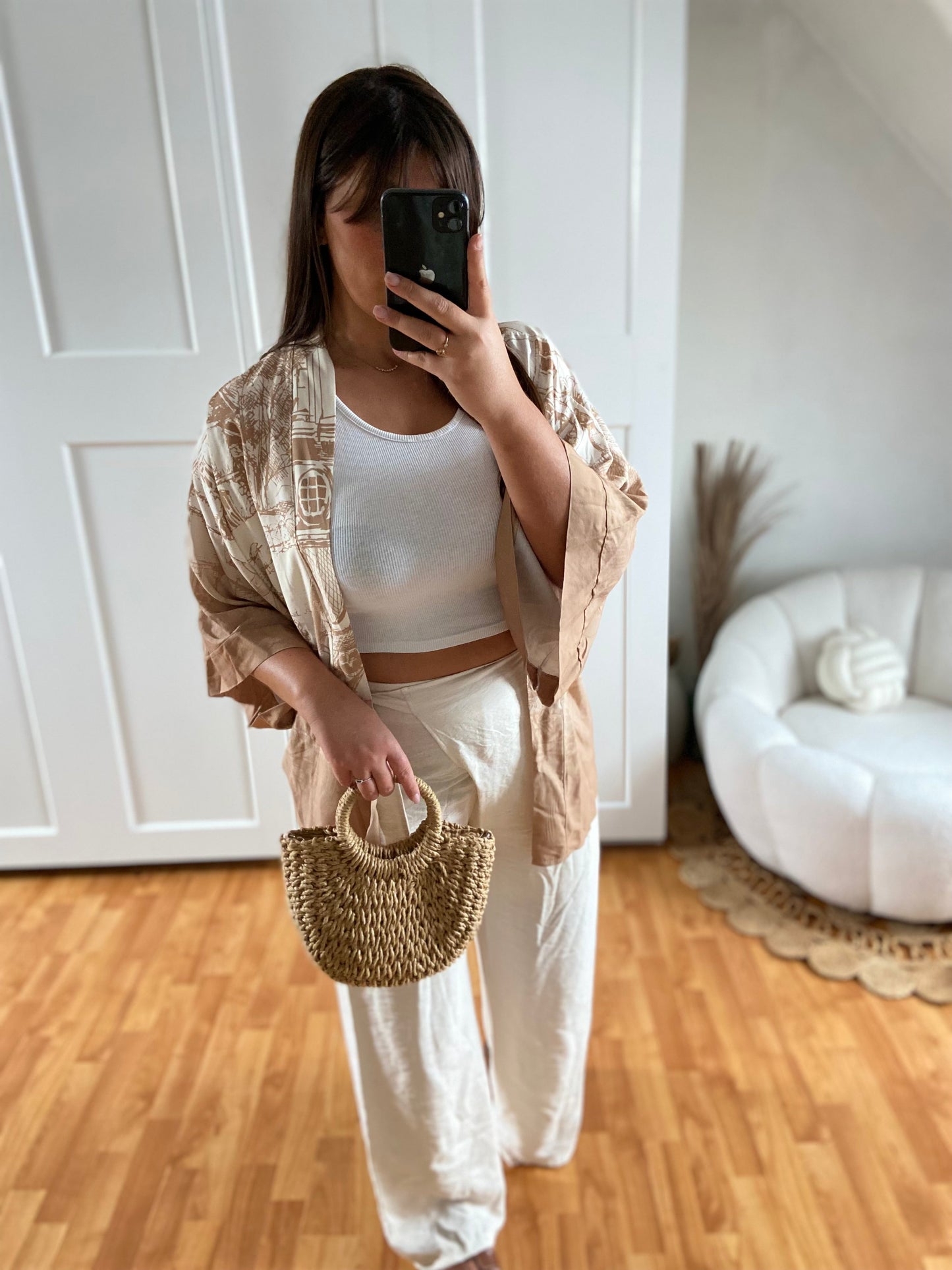 Ensemble kimono & pantalon | Beige | CLAUDIA