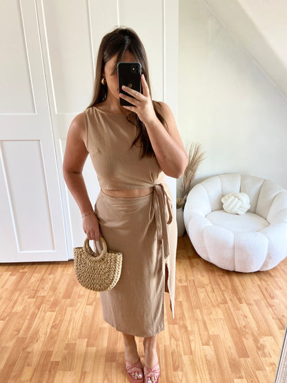 Robe 2 pièces lin | Beige | SIA