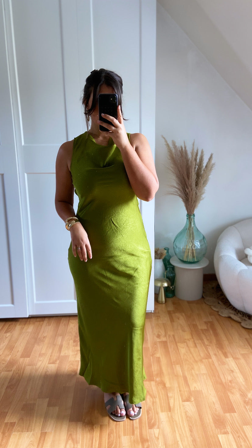 { Premium } Robe col benitier | Vert | SOLEIA