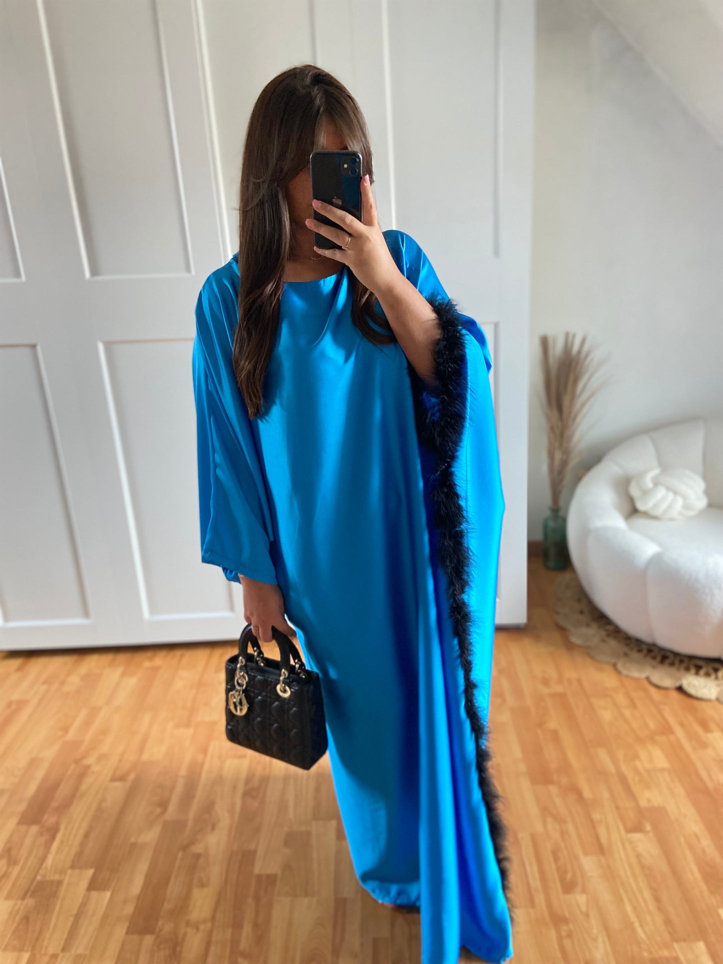 Abaya plume | Bleu | MIYAR