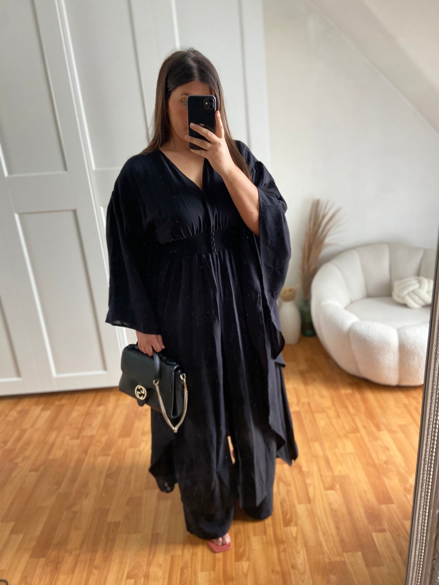 Ensemble kimono papillon + Palazzo | FLYY | Noir