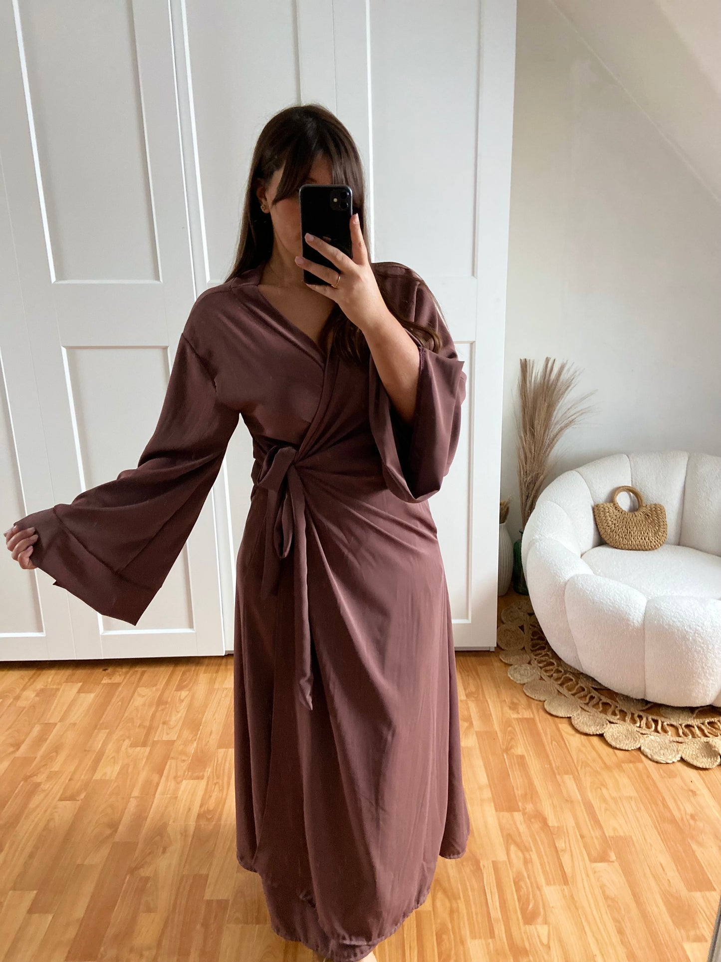 Robe kimono avec poche et cache cœur | Parme | SAKURA