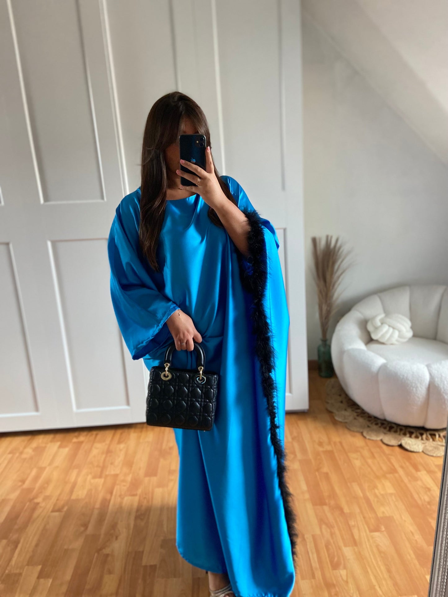 Abaya plume | Bleu | MIYAR