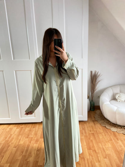 Abaya avec capuche | Vert clair | ORIENT