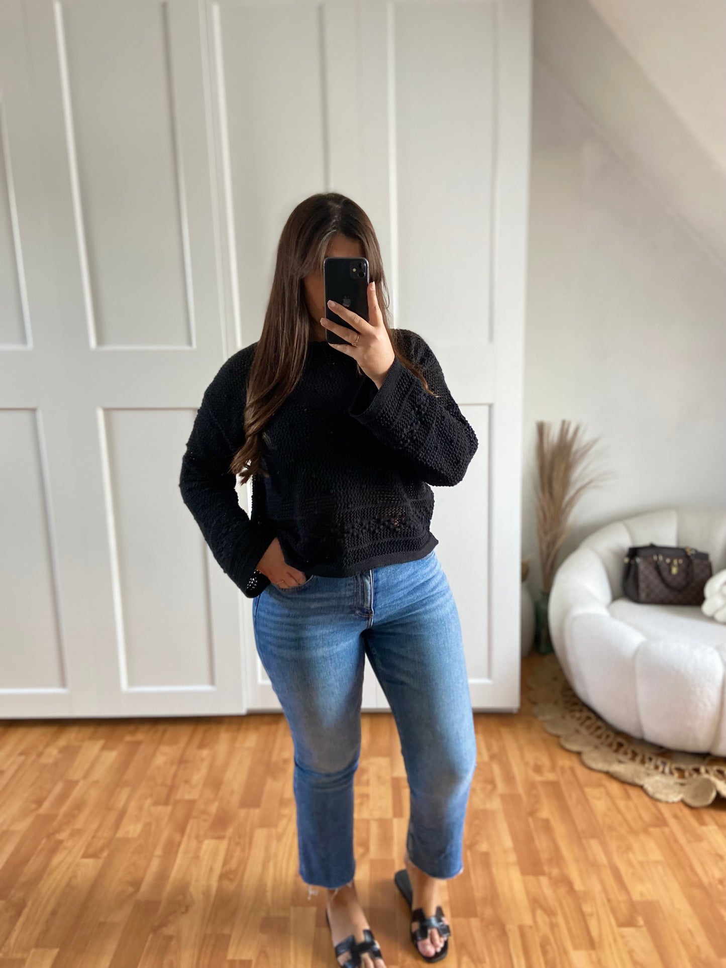 Pull fin en maille | Noir | ESTELLA