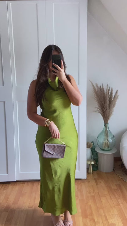 { Premium } Robe col benitier | Vert | SOLEIA