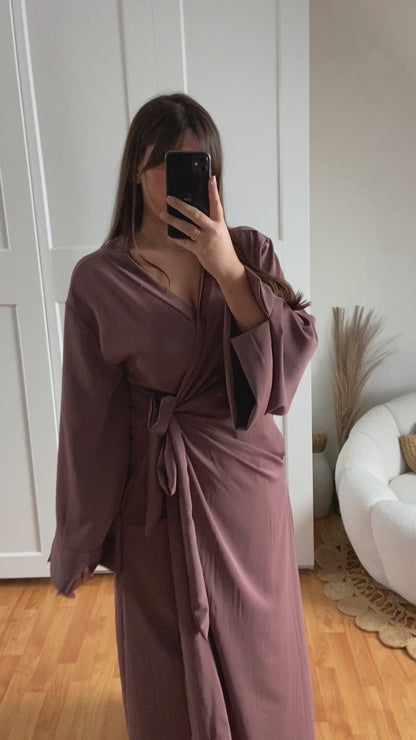 Robe kimono avec poche et cache cœur | Parme | SAKURA