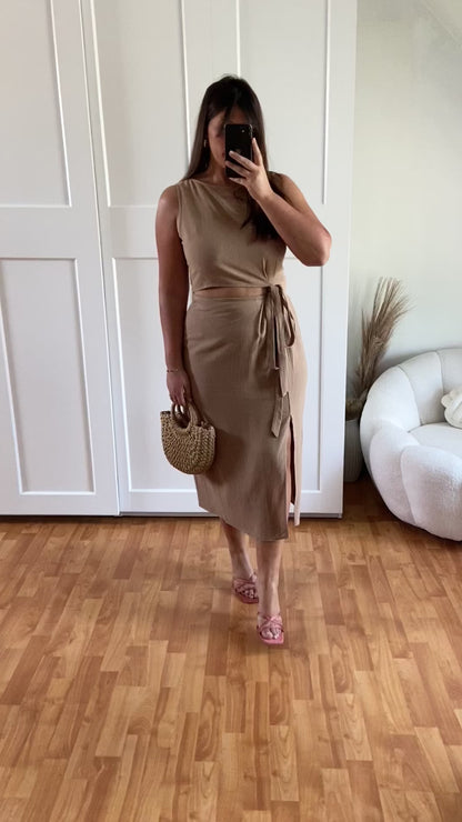 Robe 2 pièces lin | Beige | SIA