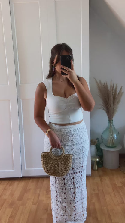 Jupe en maille | Blanc | YUME