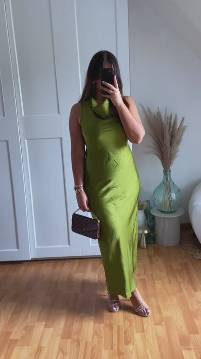 { Premium } Robe col benitier | Vert | SOLEIA